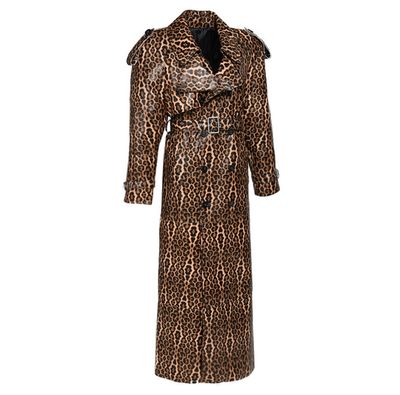 Avelina Extra Long Leather Trench