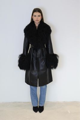 Selene Leather Coat With Shearling
