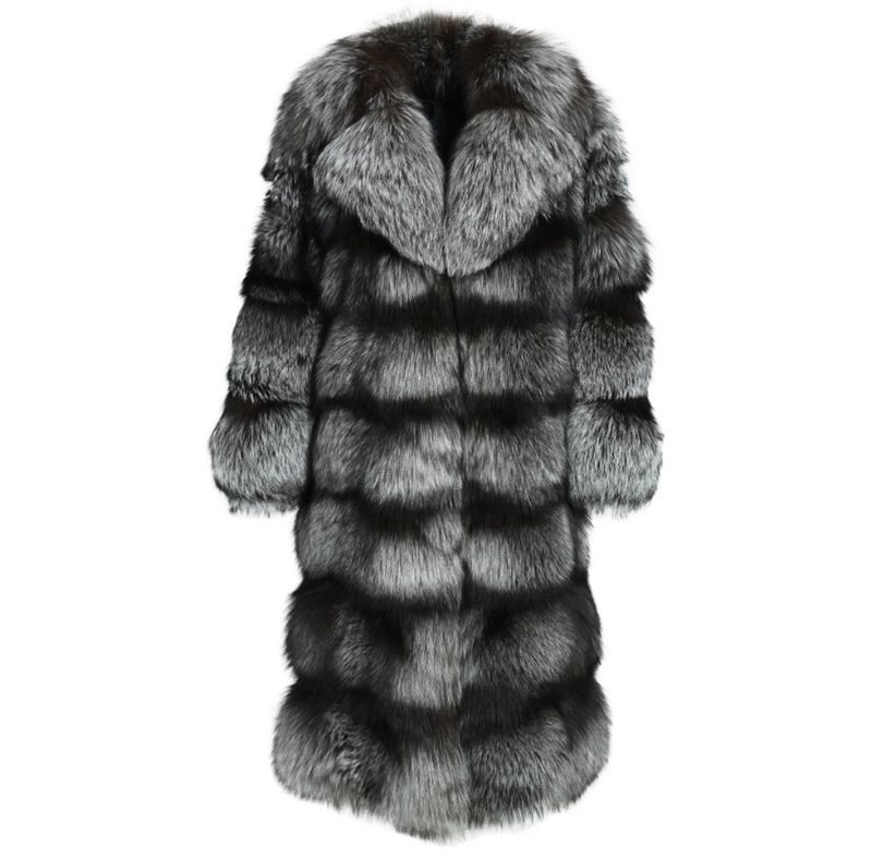 Gia Silver Fox Fur Coat