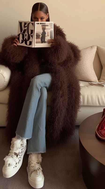 Serenity Shearling Coat Maxi