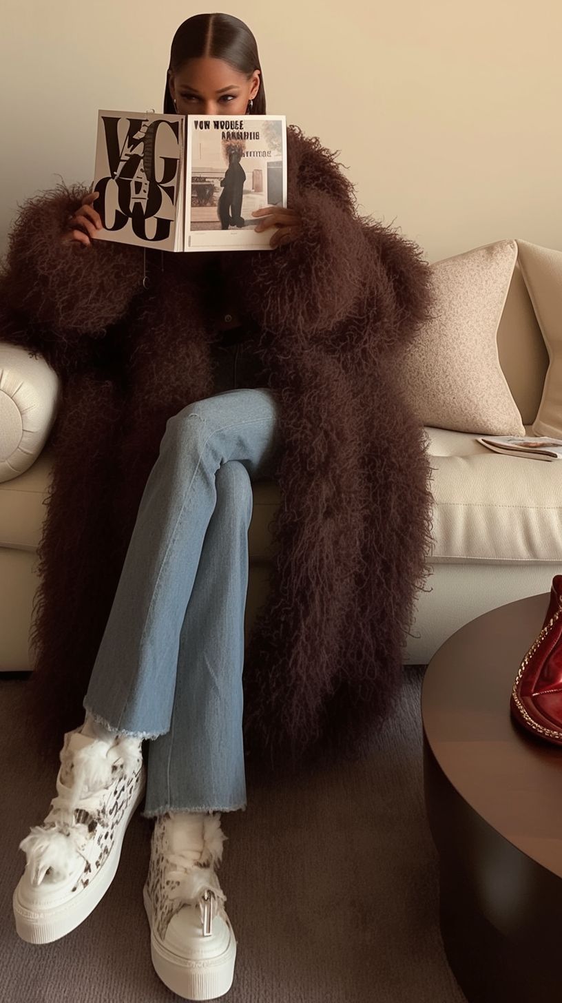 Serenity Shearling Coat Maxi