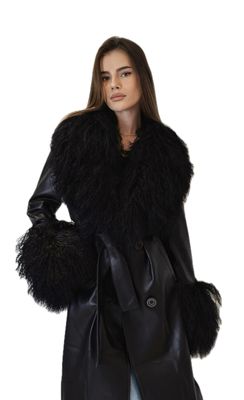 Selene Leather Coat With Shearling