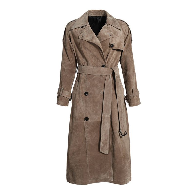Suede Long Trench