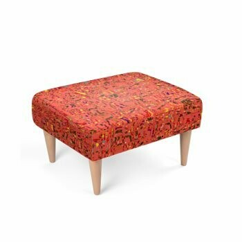 Footstool Living Coral Print Design