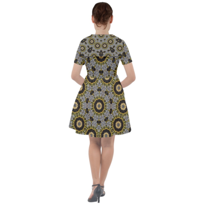 Multi Print Dress with Sailor Collar