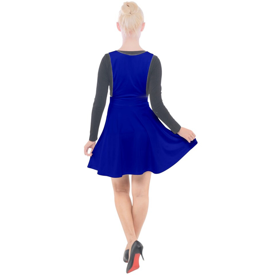 Reflex Blue Velour Pinafore Dress