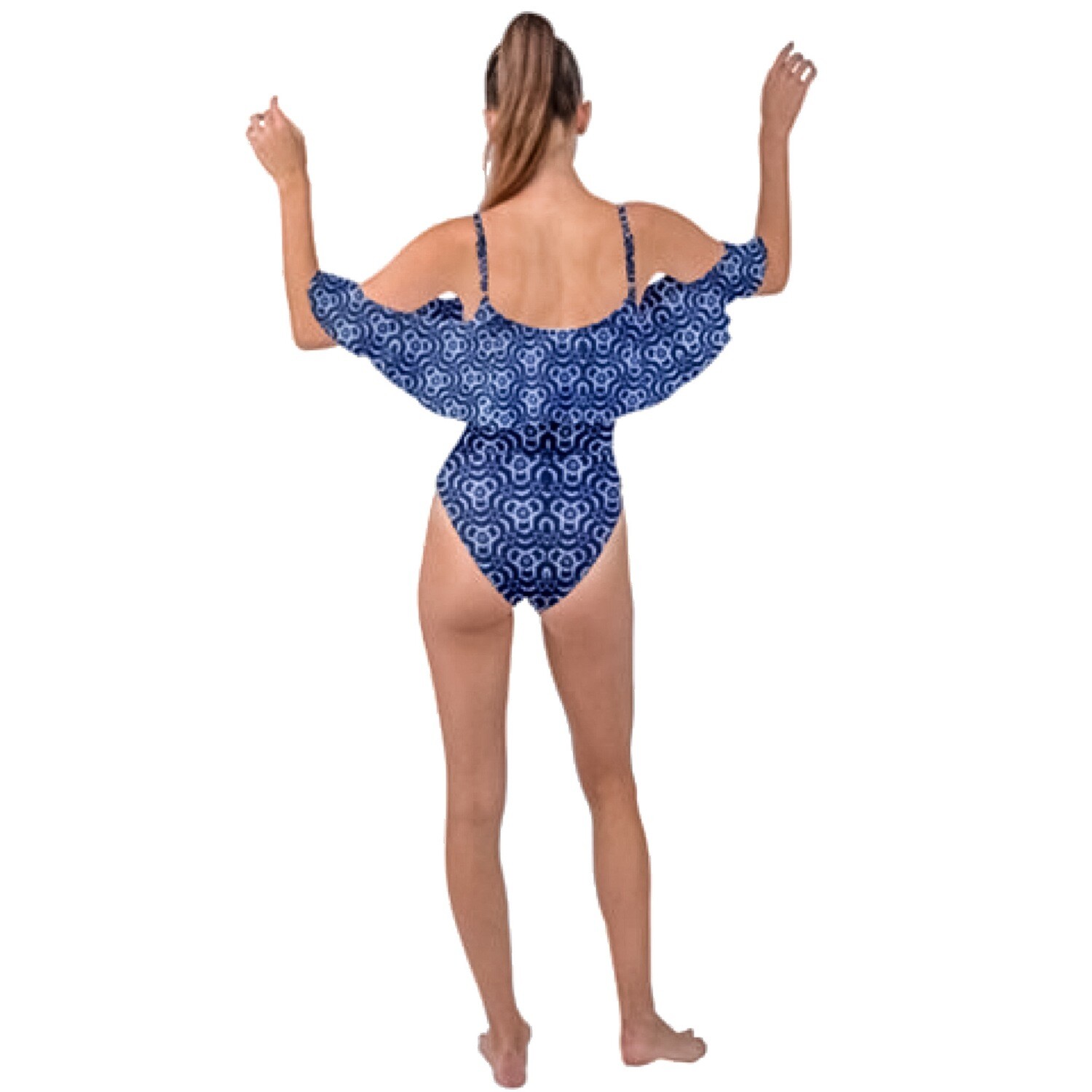 African Print Drape Piece Swimsuit