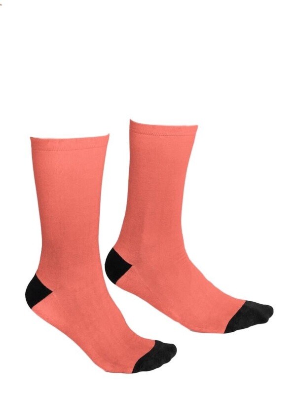 Living Coral  and Black Socks
