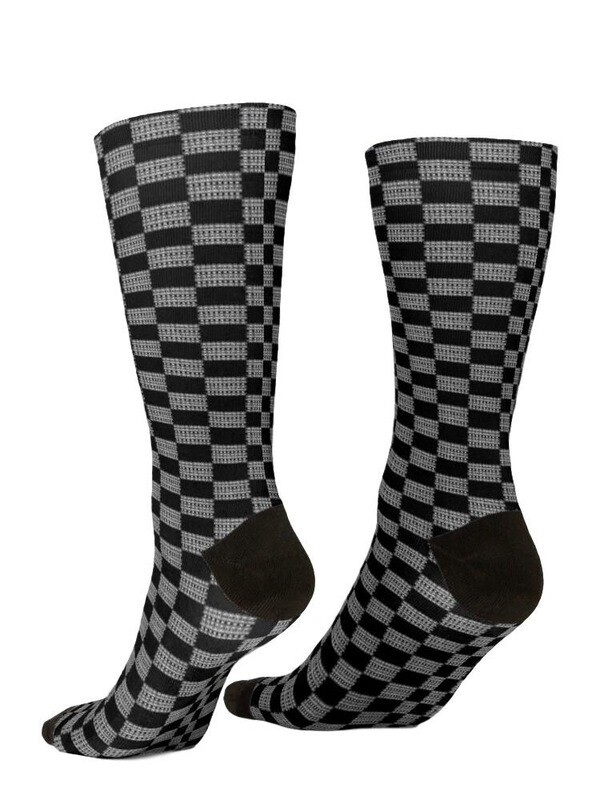 Black and White Knit Print Socks