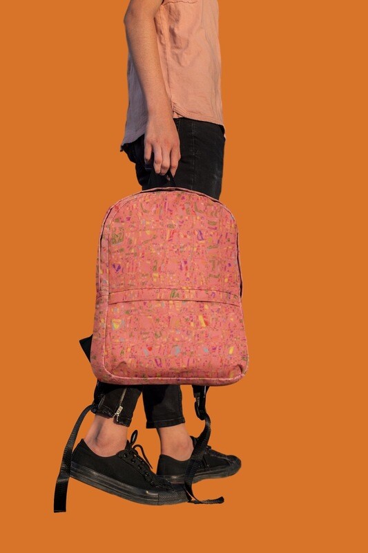 LIVING CORAL PRINT DESIGN BACKPACK