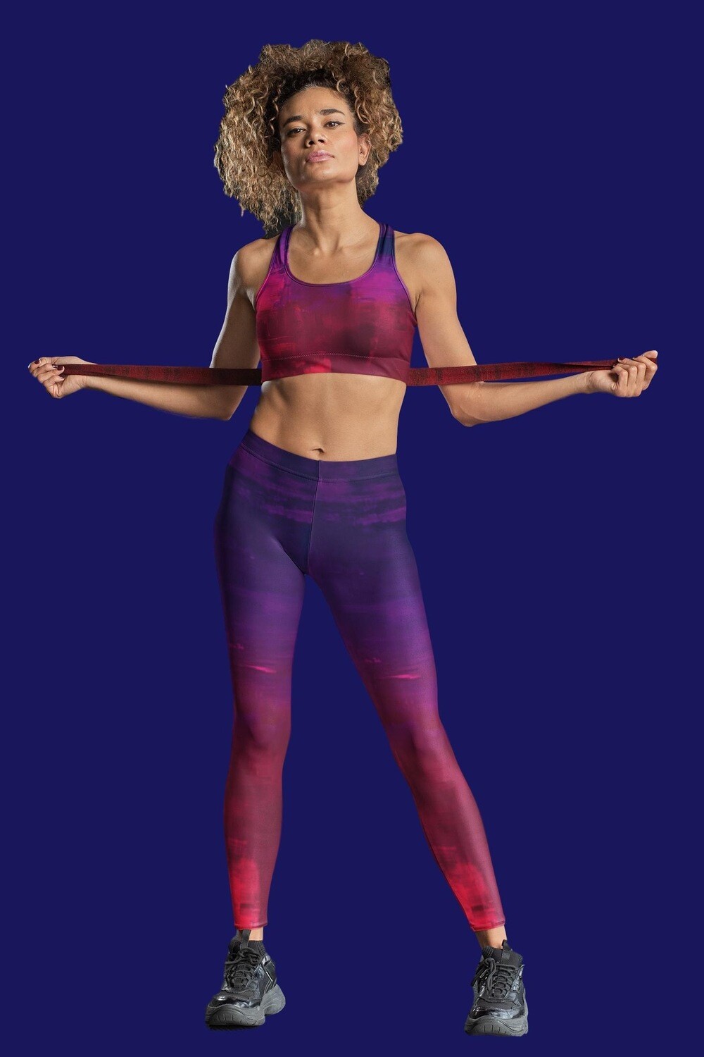 Blue and Red Tie and Dye Leggings