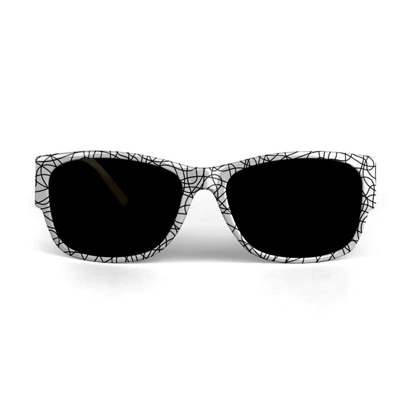 Sunglasses Black Threads Print Design