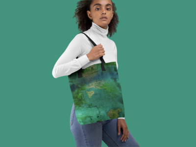 Green Tie and Dye Tote Bag