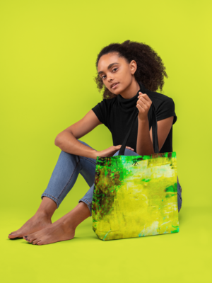 Lime Tie and Dye Tote Bag