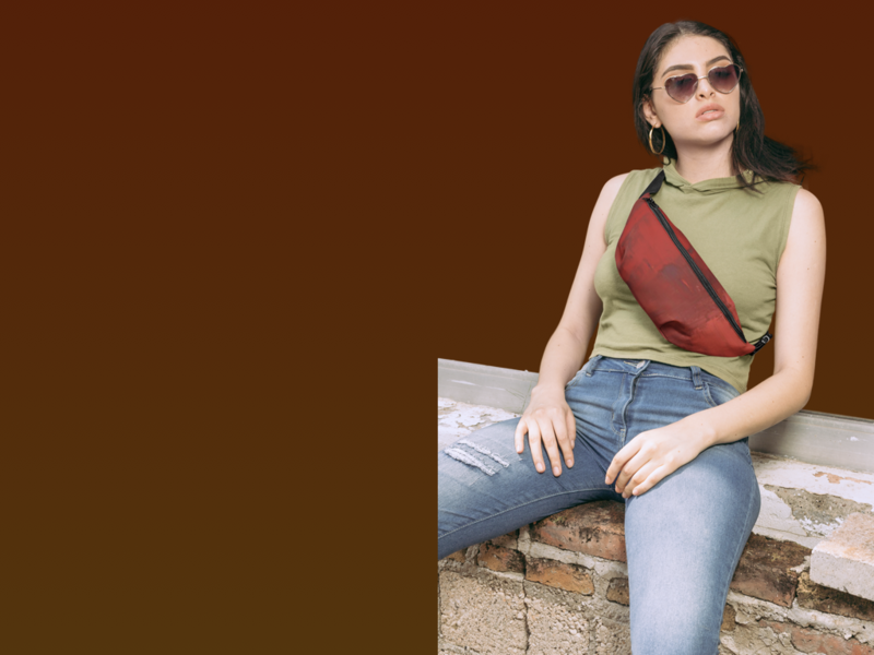 Tangerine Watercolour Fanny Pack
