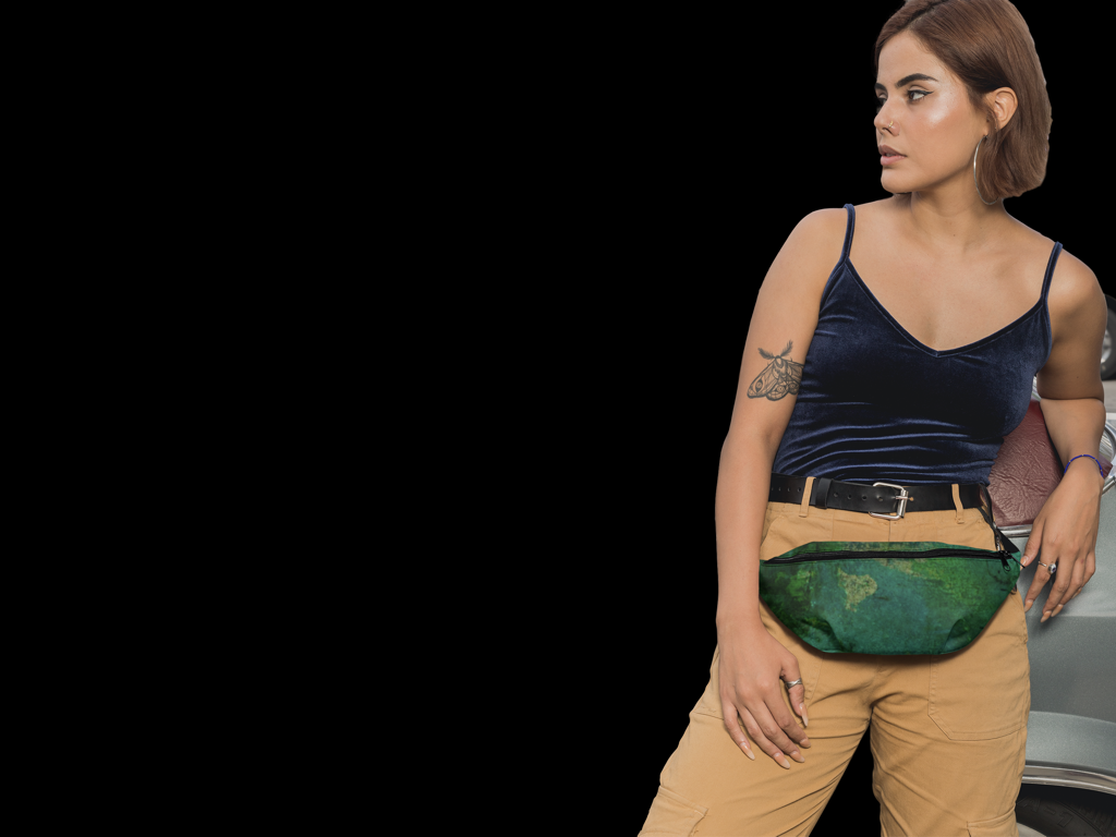 Green Tie and Dye Fanny Pack