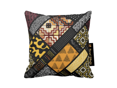 Afro Patchwork Print Design 6 Throw Cushion