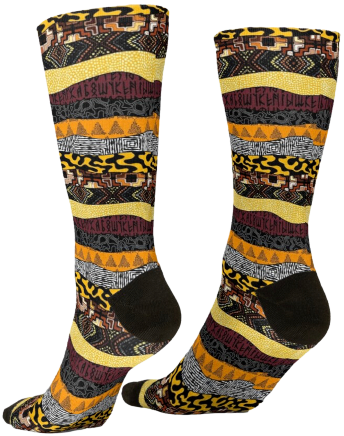 Afro Patchwork Print Design 9 Socks