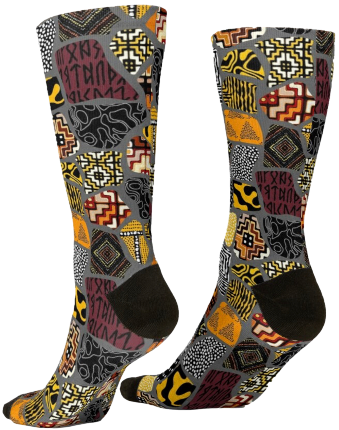 Afro Patchwork Print Design 5 Socks