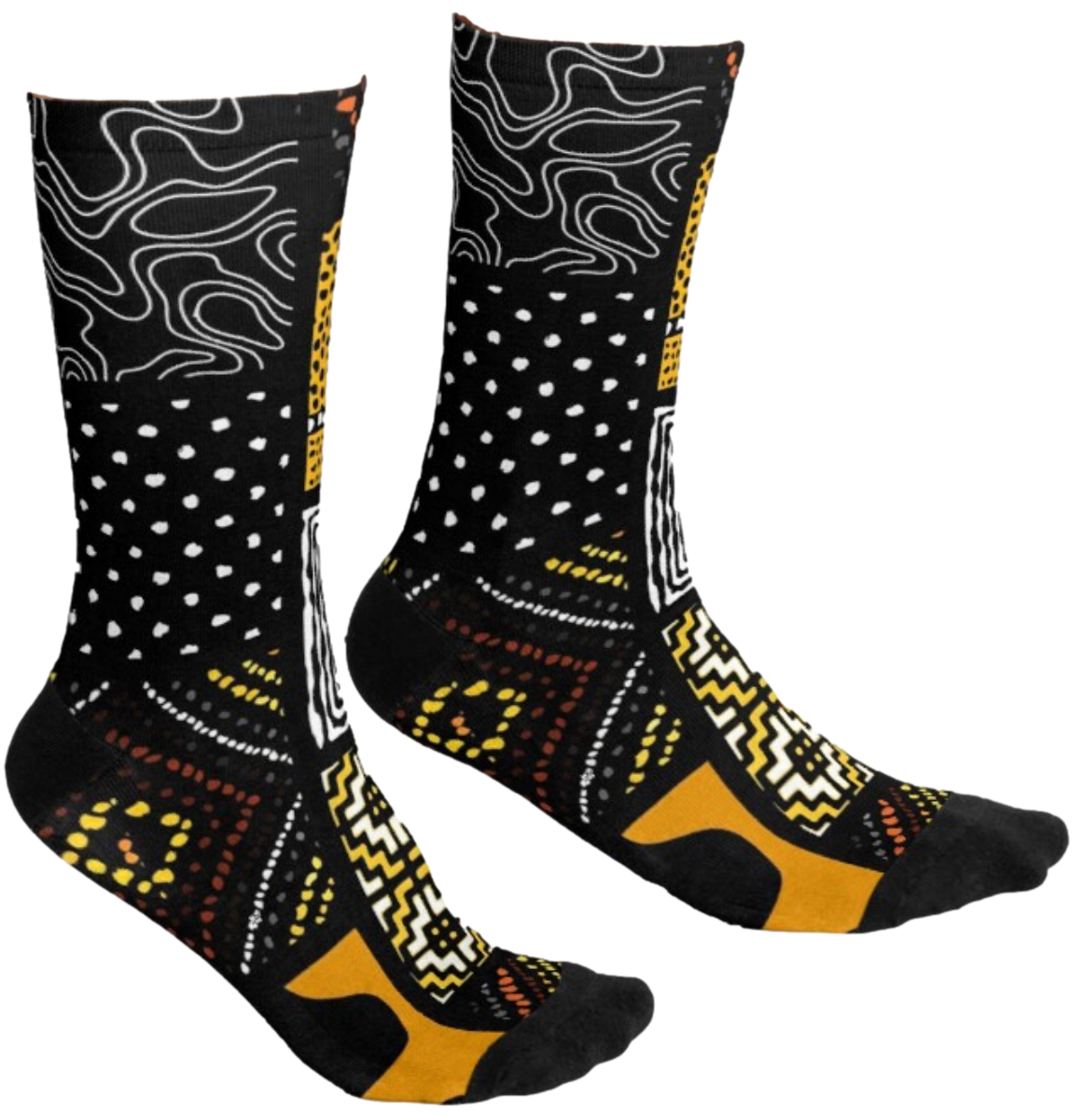 Afro Patchwork Print Design 6 Socks
