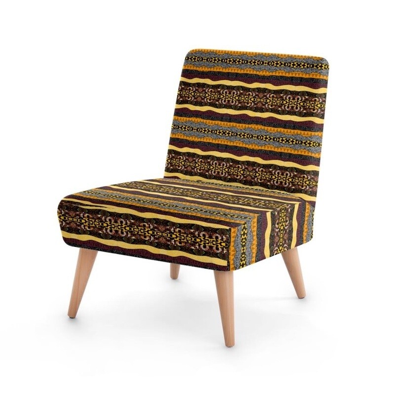 Occasional Chair Afro Patchwork Print Design 2.1