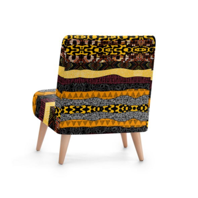 Occasional Chair Afro Patchwork Print Design 2.1
