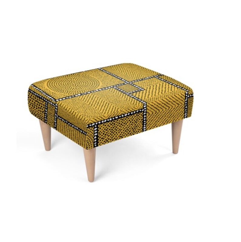 Footstool Afro Patchwork Print Design 3