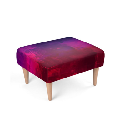 Footstool Purple and Red Watercolour Print