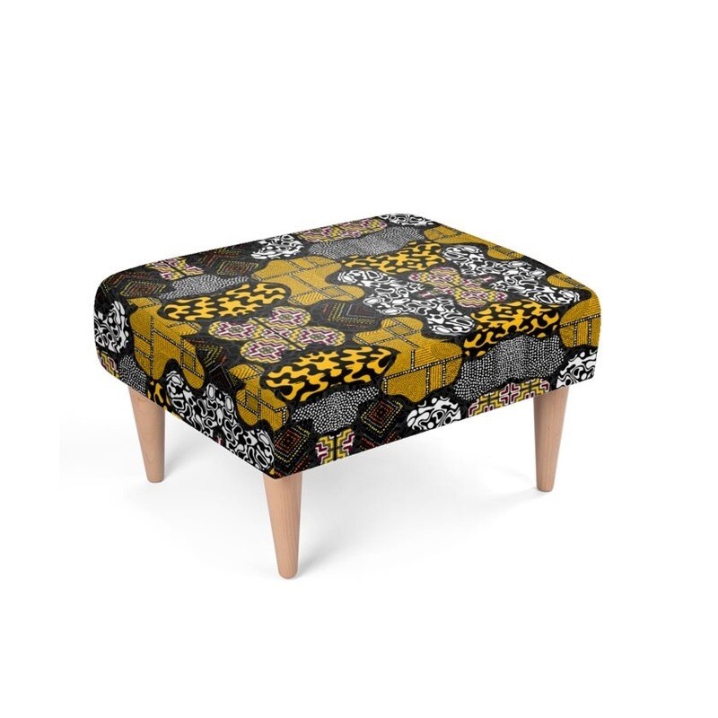 Footstool Afro Patchwork Print Design 7.1
