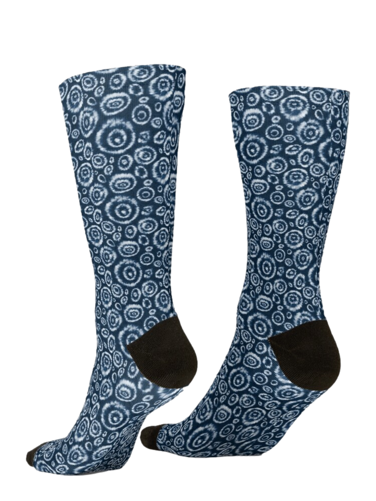 Blue and White Tie Dye Pattern 1 socks