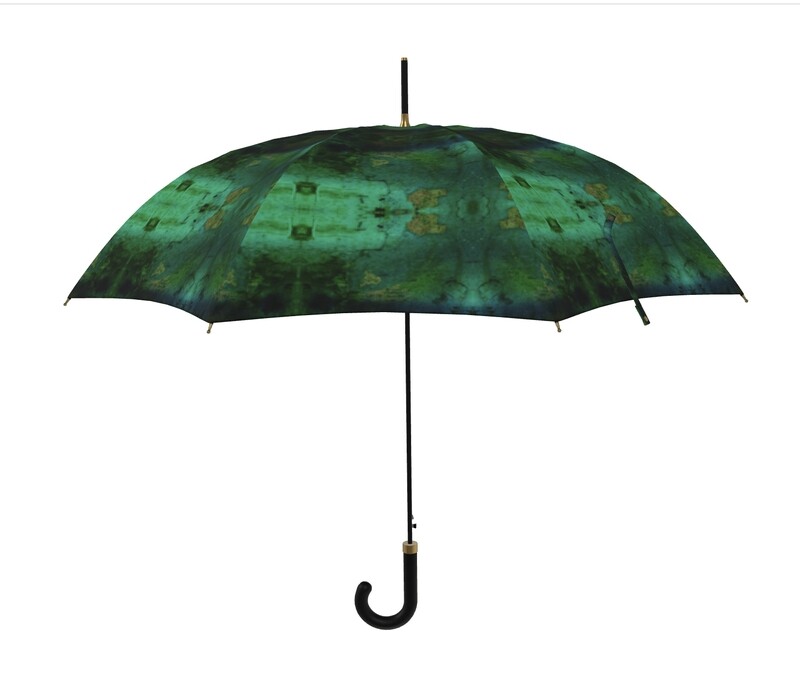 Umbrella Emerald Green &amp; Forest Green Watercolour