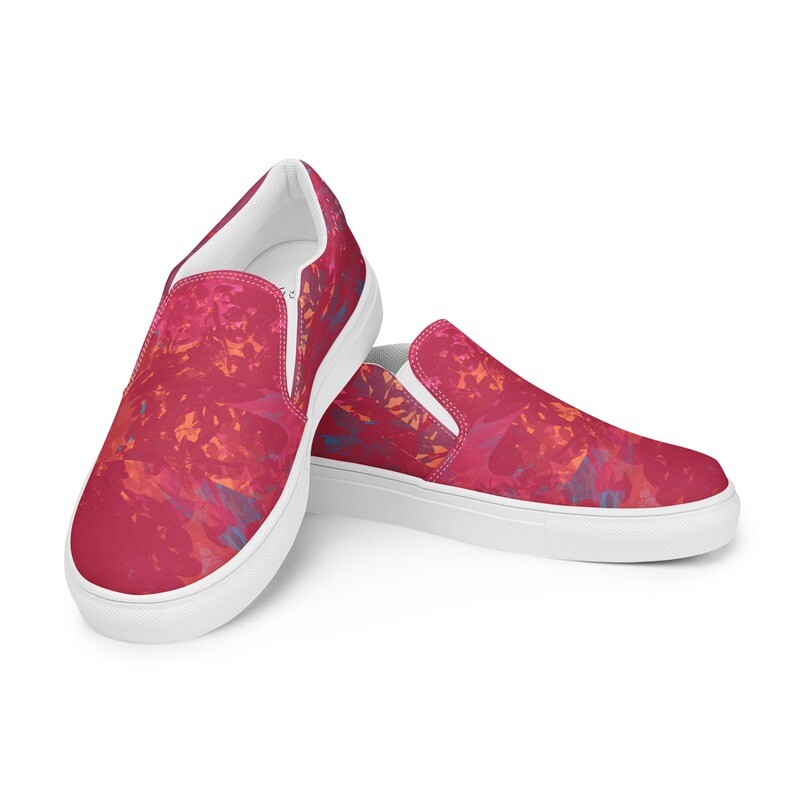 Women’s Slip-on Canvas Shoes Viva Magenta Texture 15 Metaverse
