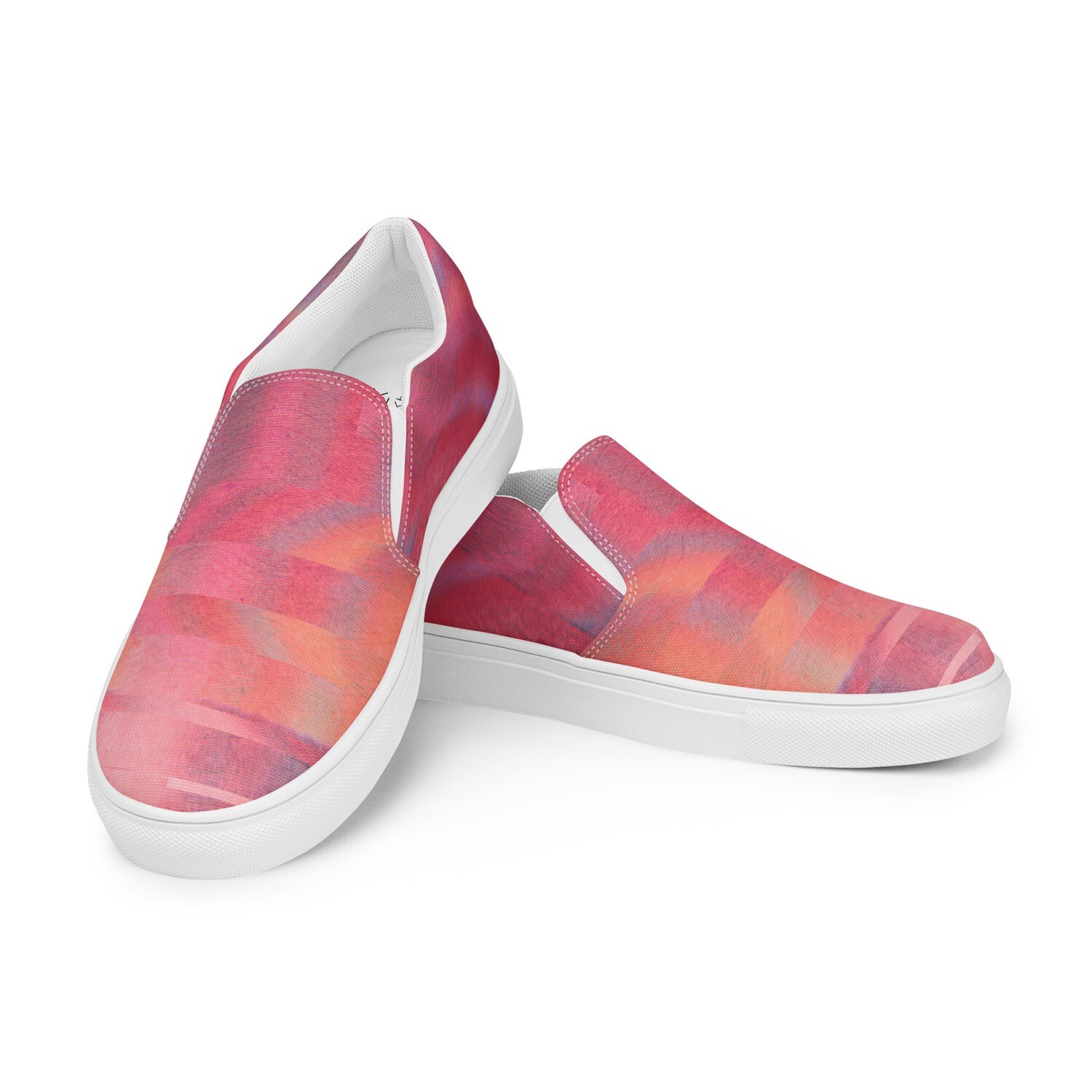 Women’s Slip-on Canvas Shoes Viva Magenta Texture 1 Metaverse
