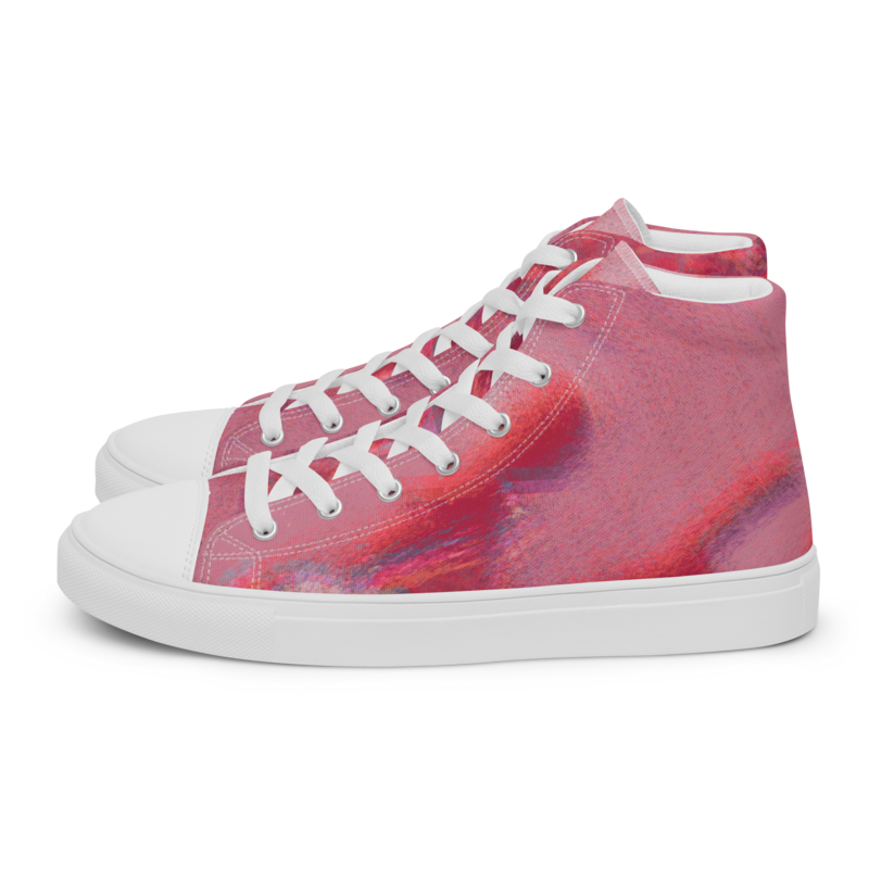 Women’s High Top Canvas Shoes Viva Magenta Texture 8 Metaverse.