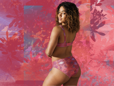 Recycled High-Waisted Bikini Viva Magenta Texture #17 - Metaverse
