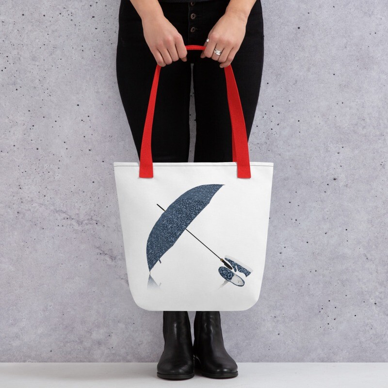 Tote Bag Umbrella and Slip On Shoes
