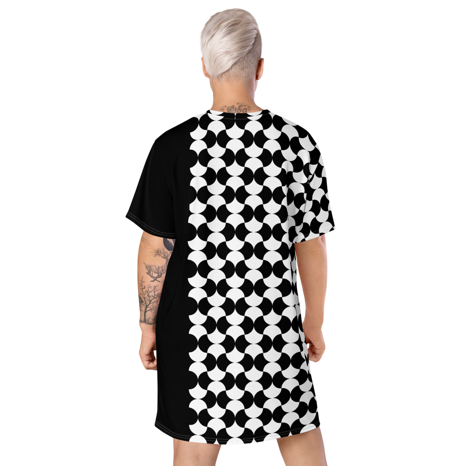 T-shirt Dress Monochrome Short Sleeves Style #3