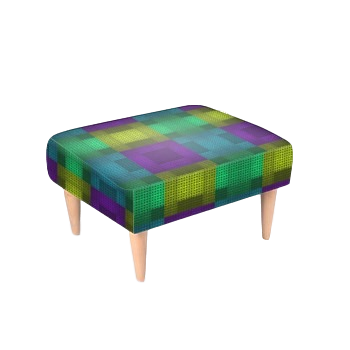 Footstool Multi Colour Print