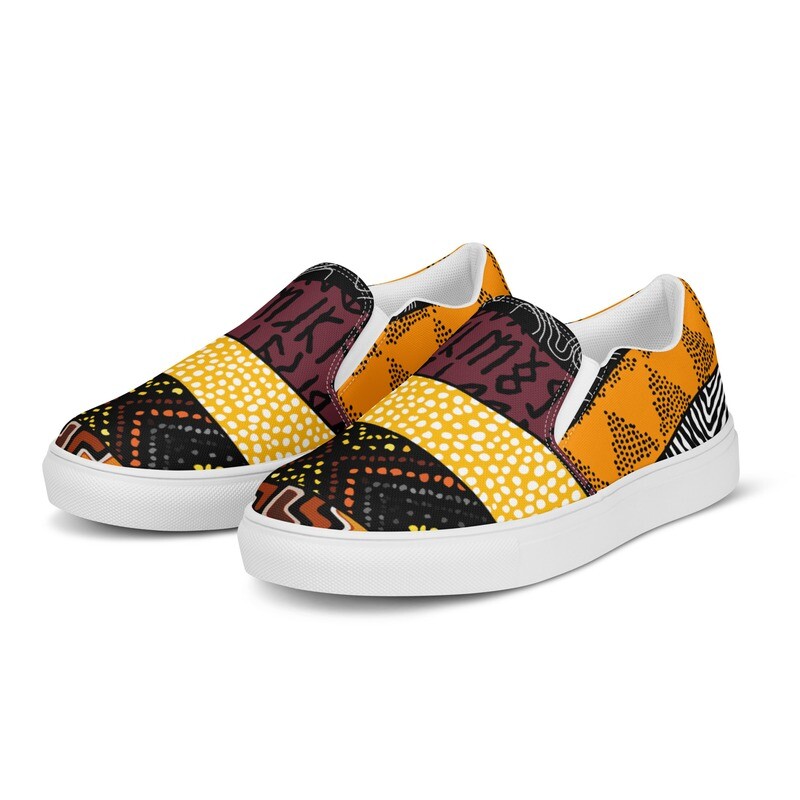 Women’s Afro Print Design 9 Slip Ons