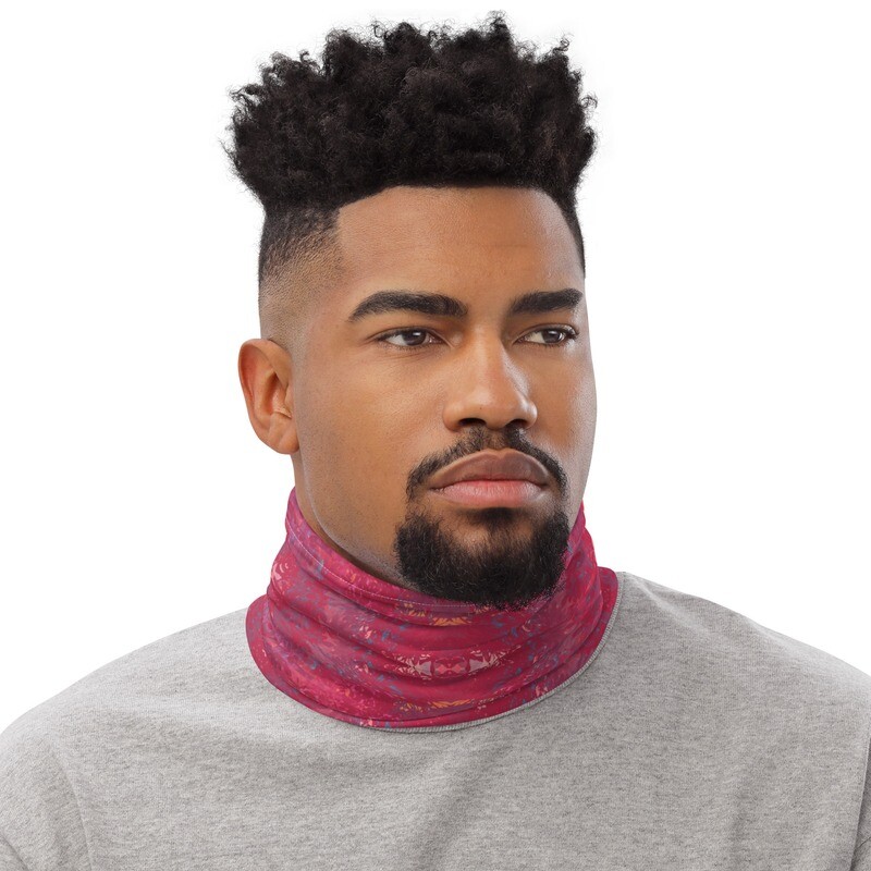 Neck Gaiter Viva Magenta Abstract Print Design #15.1 Metaverse