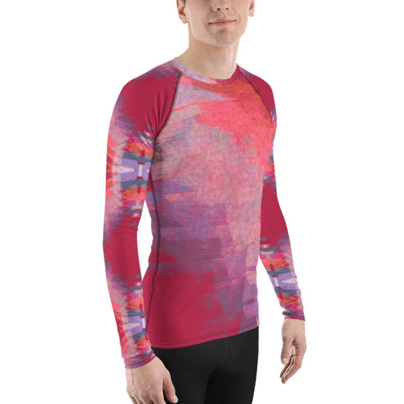 Men&#39;s Rash Guard Viva Magenta Texture 5 Metaverse