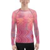 Men&#39;s Rash Guard Viva Magenta Texture 2 Metaverse