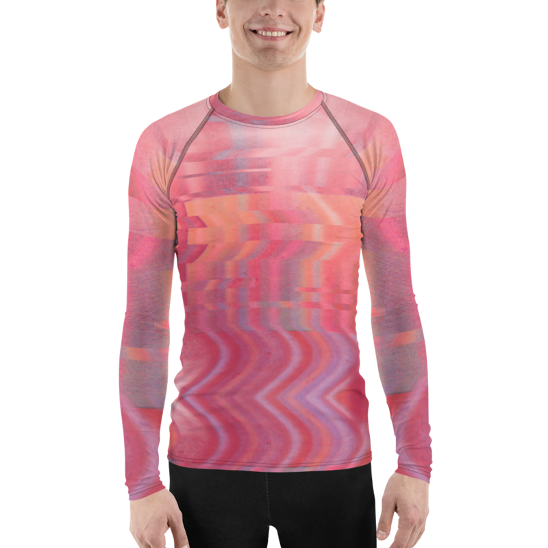 Men&#39;s Rash Guard Viva Magenta Texture 2 Metaverse