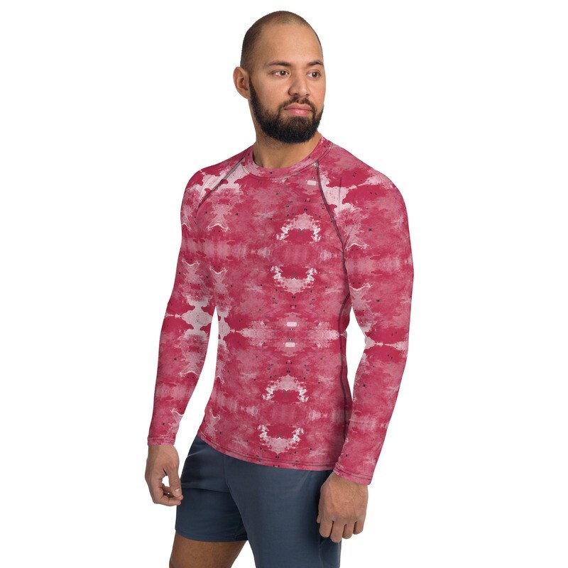 Men&#39;s Rash Guard Viva Magenta Texture 37 Metaverse