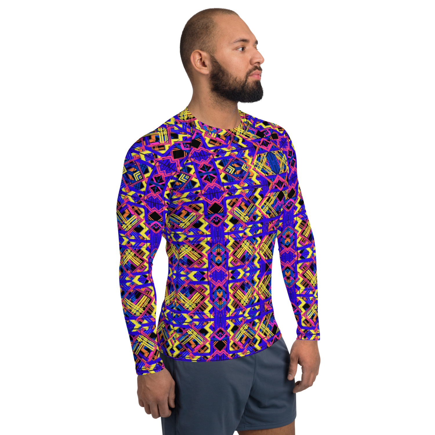 Men’s Rash Guard Long Sleeved Abstract Print #5