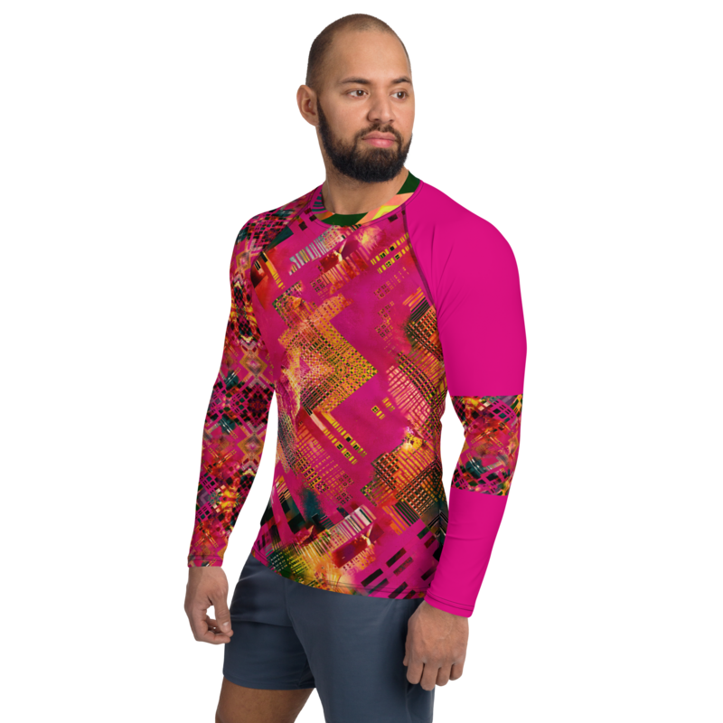 Men’s Rash Guard Long Sleeved Abstract Print #7