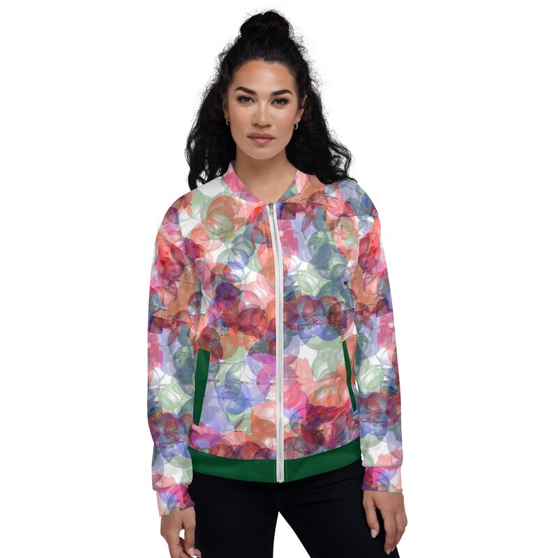 Unisex Bomber Jacket Viva Magenta Texture #24 Military Green