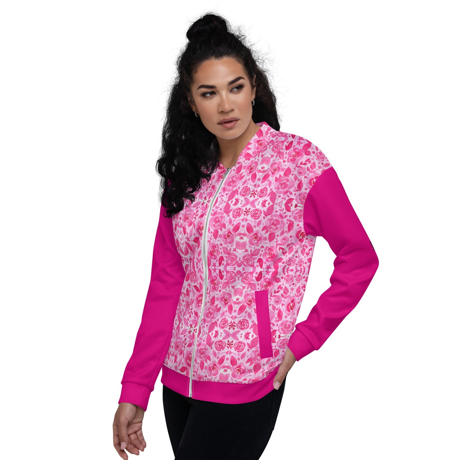 Unisex Bomber Jacket and Barbie Pink and Floral 1