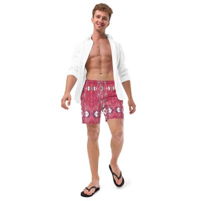Men’s Recycled Swim Trunks Viva Magenta Texture #39 Mataverse