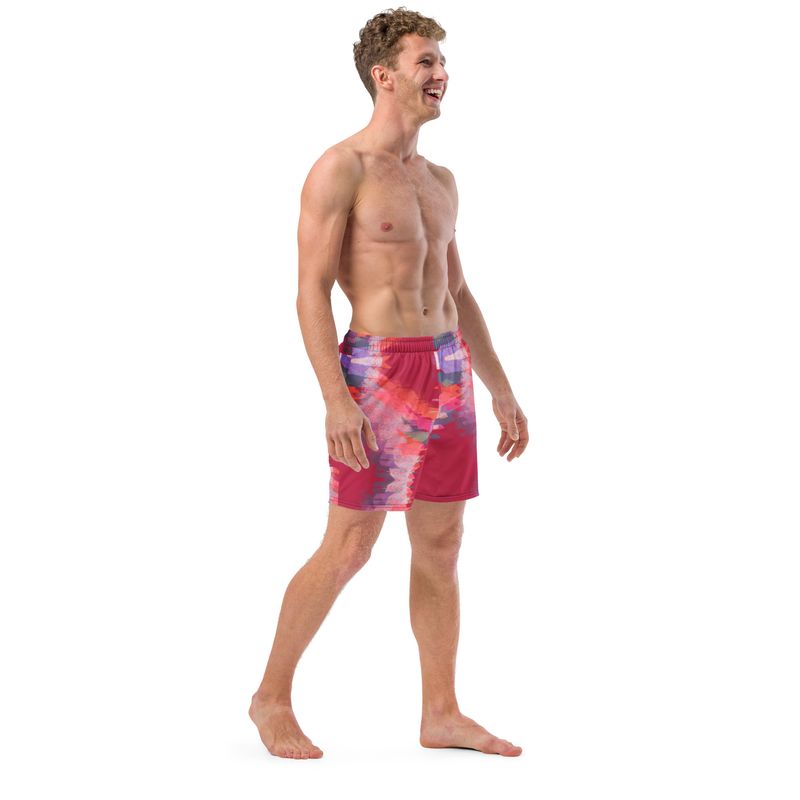 Men’s Recycled Swim Trunks Viva Magenta Texture #5 Mataverse